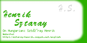 henrik sztaray business card